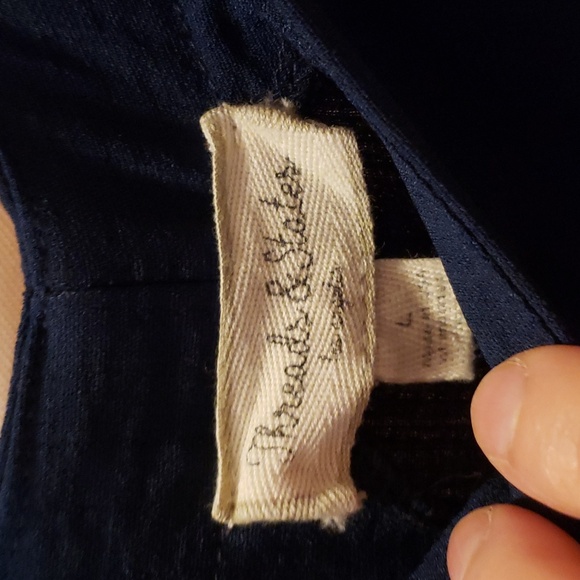 Threads & States Flowy Navy Overalls Sz L - Picture 2 of 7